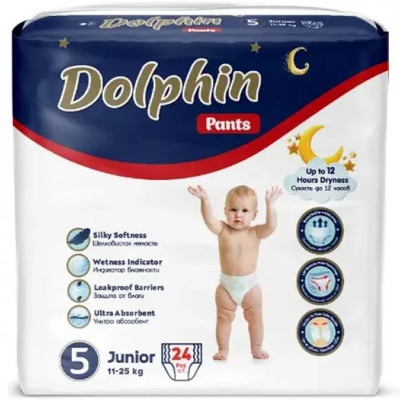 Підгузки Трусики дитячі Dolphin 5 junior 11-25 кг 24 шт